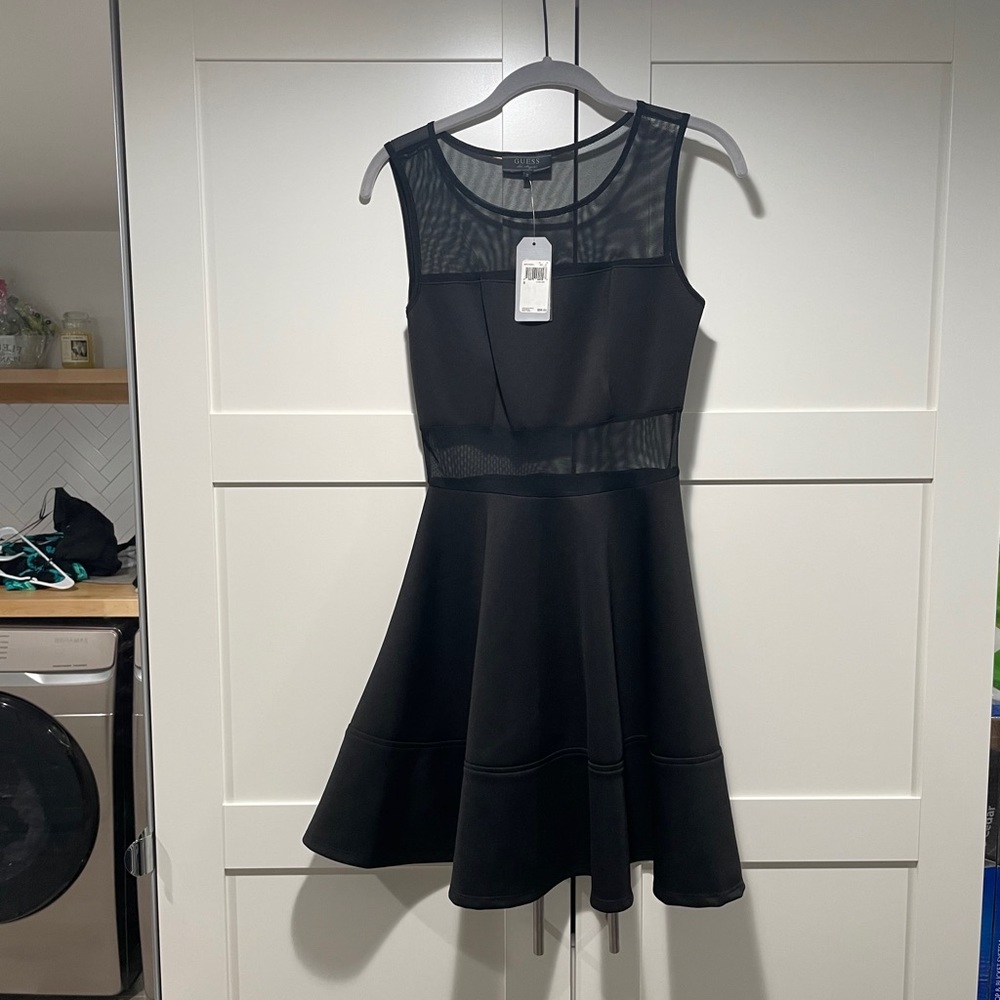 GUESS Los Angeles Black/sheer skater dress size S
